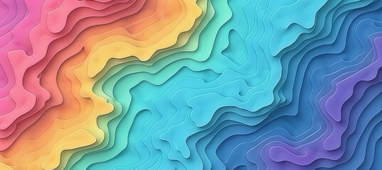 Wall Mural - Vibrant abstract rainbow wave background for design projects and artistic creations