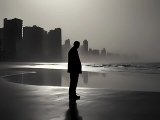 Canvas Print - person on the beach