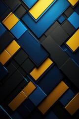 Poster - Abstract background with blue and yellow squares. Suitable for graphic design projects
