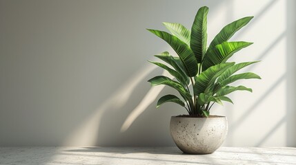 Side view illustration of green plant. Minimalist aesthetic, allowing focus on the plant. Copy space for text.