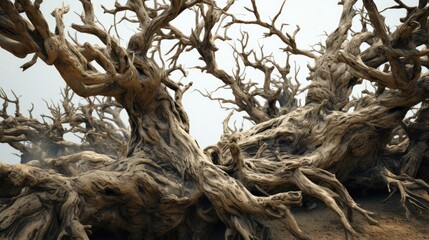 Aufkleber - A very old tree growing out of the ground. Suitable for nature and growth concepts