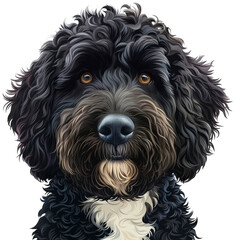 Wall Mural - Dog portrait isolated on transparent background. PNG