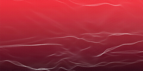 Poster - Abstract digital particle wave. Futuristic dotted wave. Technology background vector. Vector illustration