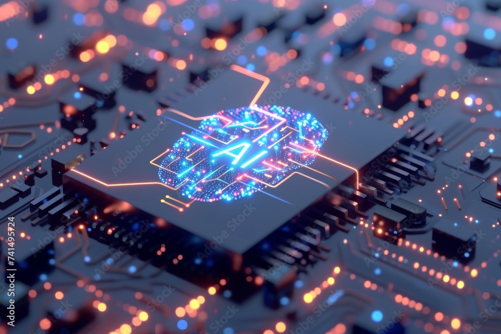 AI Brain Chip it planning. Artificial Intelligence visualization human ...