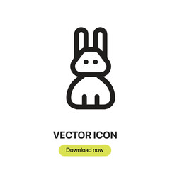 Poster - Rabbit icon vector. Linear-style sign for mobile concept and web design. Rabbit symbol illustration. Pixel vector graphics - Vector.	
