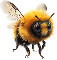 Wall Mural - Bee isolated on transparent background. PNG