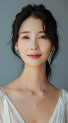 Wall Mural - beautiful confident young adult asian woman posing for beauty portrait. pretty smiling happy healthy