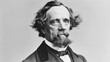 Portrait of Charles Dickens Victorian English author.