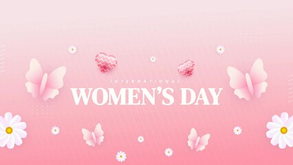 Wall Mural - Animation of international women's day in pastel pink colors