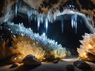 Canvas Print - beautiful night view of the cave