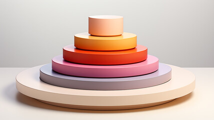 Wall Mural - multicolored empty podium for product presentation.