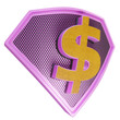 3d shield cipher icon for sales pink yellow