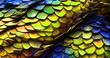 Abstract colorful close up scales surface texture