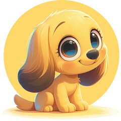 Wall Mural - Cute dog cartoon style isolated on transparent background