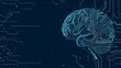 © jirayut - Digital brain background with space for text. Circuit board brains, AI and technology concept, blue neural connection lines and glowing dots