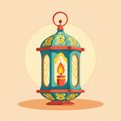 Ramadan glow lantern illustration