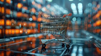 Poster - E-commerce platform powered by cloud computing, handling massive online transactions smoothly
