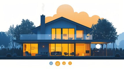 Poster - IoT devices in a smart home communicating via the cloud, enhancing convenience and energy efficiency