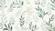 Illustration de fleurs et plantes de couleur pastel, verte et blanche. Motif floral, printemps et été, nature. Pour conception et création graphique. 