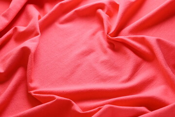 red heart shap of texture fabric textile, abstract image for fashion cloth design of love valentine background