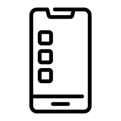 mobile app line icon