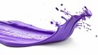 Vibrant purple paint stroke isolated on white background for graphic design projects