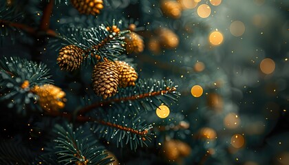 Wall Mural - Macro christmas tree background