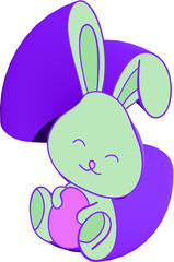 Sticker - 3D Easter bunny