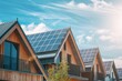 solar pannels in the roof of a house for energy economy