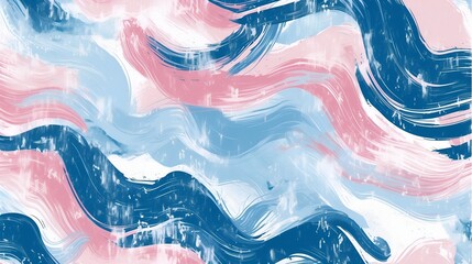 Wall Mural - Ocean waves abstract pattern background in soft cute blue and pink colors