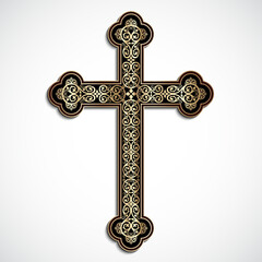 Wall Mural - elegant ornamental 3d cross with shadow / vector