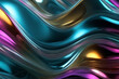 Transparent glassy abstract 3d background with vibrant chrome colors