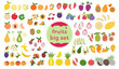 © tigadesign - Fruit and berries illustrations pack in flat design. Big set of fruit for stickers in simple style.