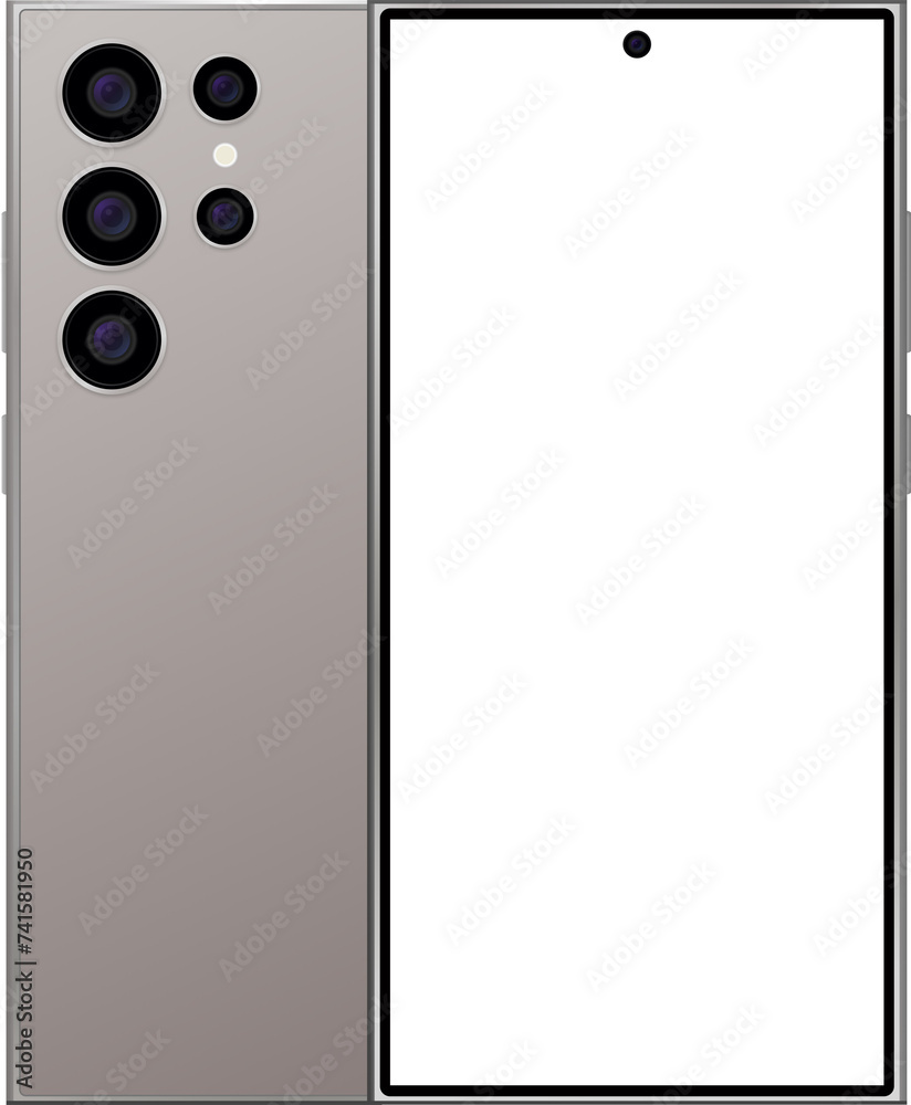 new samsung galaxy smartphone realistic mockup, front and back view ...