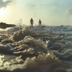 Wall Mural - couple on the beach