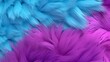 Gently waving turquoise and violet plush monster fake fur texture