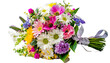 Kolorowy bukiet kwiatów na przeźroczystym tle