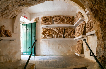 Poster - view of the Agape Table in the Catacombs of Saint Paul on Malta