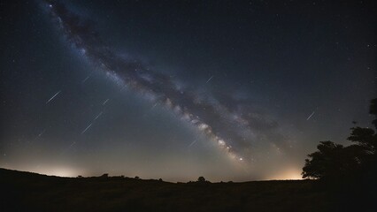 Wall Mural - sky with stars _A wide-angle shot of the night sky with the milky way galaxy and stars.  