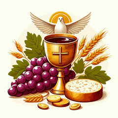 golden Sacrament of the Eucharist Holy Communion Corpus Christi Monstrance vector