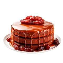 Wall Mural - Sweet Red Date Cake isolated on transparent background