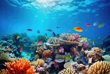 Fototapeta Do akwarium - coral reef with fish
