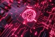 AI Brain Chip organic semiconductors. Artificial Intelligence cloud certification mind neurological data analysis axon. Semiconductor communication circuit board it maintenance
