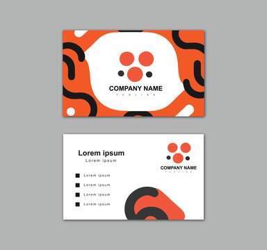  vector clean style modern corporate company business card template with abstract shapes