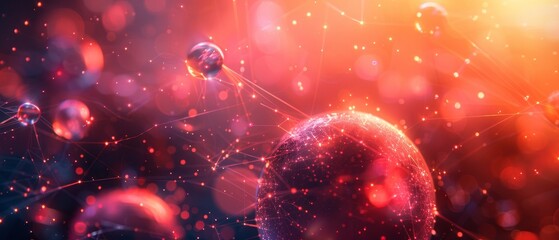 Fototapete - Background Illustration for Abstract Technology Networks