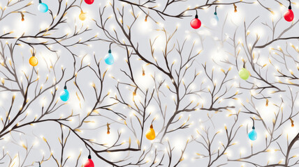 Wall Mural - christmas decorations as seamless pattern texture background