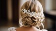 Hair do with an elegant bridal hair accessorie