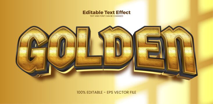 Golden editable text effect in modern trend style