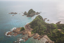 Aerial Shot Of Cape Sata, Southernmost Point Of Japan, Kagoshima Prefecture, Kyushu, Japan.