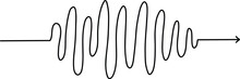 Chaotic Line Arrow. Doodle Chaos Simple Drawn Symbol, Confused Messy Knot Tangle Scribbled Line. Vector Isolated. Tangled Wires, Complicated Thoughts, Brain Confusion, Problem Solving